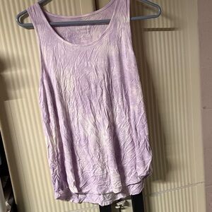 American Eagle Lavender Tie-Dye Scoop Neck Tank Top